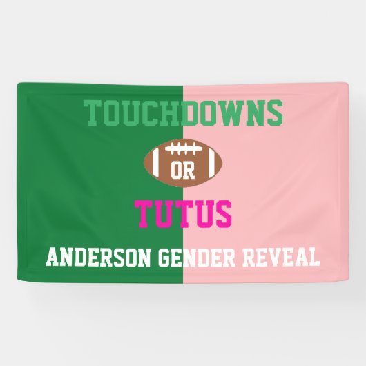 Touchdowns of tutus Gender onthullen Spandoek (Horizontaal)