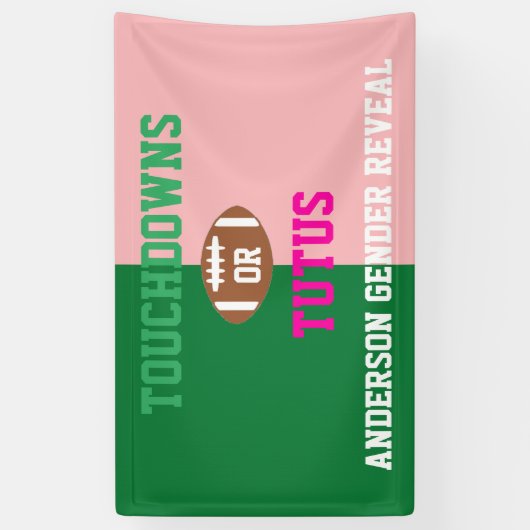 Touchdowns of tutus Gender onthullen Spandoek (Verticaal)