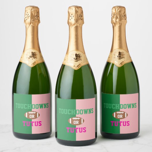 Touchdowns of tutus Gender onthullen Sparkling Wijnetiket (Flessen)