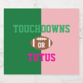 Touchdowns of tutus Gender onthullen Sparkling Wijnetiket (Enkel label)