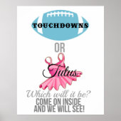 Touchdowns of tutus gender onthullen welkomstbord poster (Voorkant)