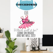 Touchdowns of tutus gender onthullen welkomstbord poster (Thuiskantoor)