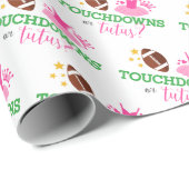 Touchdowns of tutus Gender Reopenbaarmakingparty Cadeaupapier (Rol Hoek)