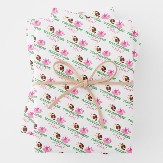 Touchdowns of tutus Gender Reopenbaarmakingparty Inpakpapier Vel (In situ)