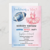 Touchdowns of tutus Gender Reopenbaarmakingparty Kaart (Voorkant / Achterkant)