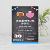 Touchdowns of tutus Gender Reopenbaarmakingparty Kaart (Staand voorkant)