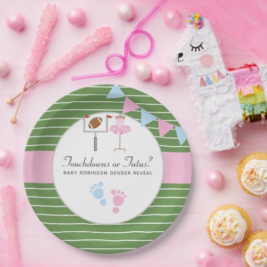 Touchdowns of tutus Gender Reopenbaarmakingparty Papieren Bordje (Feest)
