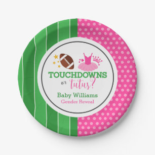Touchdowns of tutus Gender Reopenbaarmakingparty Papieren Bordje