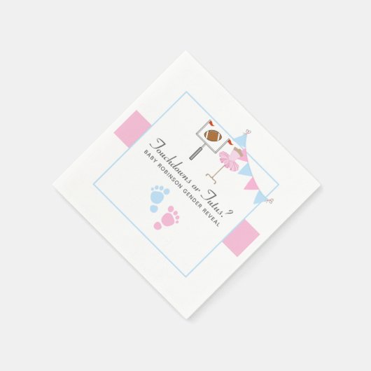 Touchdowns of tutus Gender Reopenbaarmakingparty Servet (Hoek)