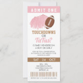 Touchdowns of tutus Gender Reopenbaart Ticket Kaart (Voorkant)