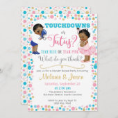 Touchdowns of Tutus Gender Reopenbaart Uitnodiging (Voorkant / Achterkant)