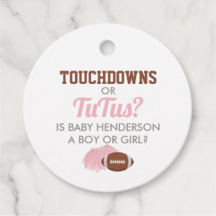 Touchdowns of Tutus Geslacht bekendmaken Bedankt Bedankjes Labels