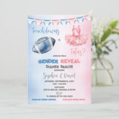 Touchdowns of Tutus Geslacht onthullen Luierfeest Kaart (Staand voorkant)