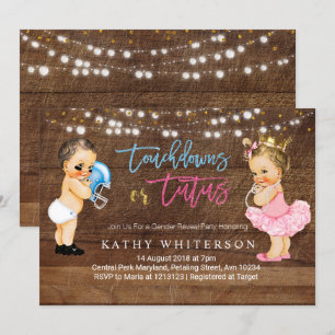 Touchdowns of Tutus geslacht onthullen Nodig rusti Kaart