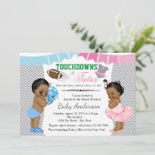 Touchdowns of Tutus Geslacht onthullen uitnodiging (Staand voorkant)