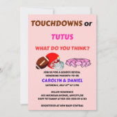 Touchdowns of Tutus geslacht onthulling feest Kaart (Voorkant)