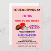 Touchdowns of Tutus geslacht onthulling feest Kaart (Voorkant / Achterkant)