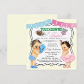 Touchdowns of Tutus Geslacht Openbaring Uitnodigin Kaart (Voorkant / Achterkant)