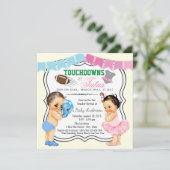 Touchdowns of Tutus Geslacht Openbaring Uitnodigin Kaart (Staand voorkant)