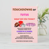 Touchdowns of Tutus Geslacht Reveal Feest Kaart (Staand voorkant)