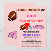 Touchdowns of Tutus Geslacht Reveal Feest Kaart (Voorkant / Achterkant)