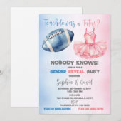 Touchdowns of Tutus Geslacht Reveal Feest Kaart (Voorkant / Achterkant)
