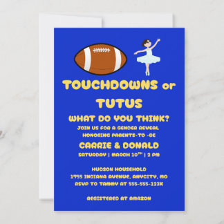 Touchdowns of Tutus Geslacht Reveal Feest Kaart