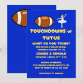 Touchdowns of Tutus Geslacht Reveal Feest Kaart (Voorkant / Achterkant)