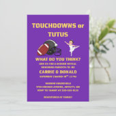 Touchdowns of Tutus Geslacht Reveal Feest Kaart (Staand voorkant)