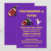 Touchdowns of Tutus Geslacht Reveal Feest Kaart (Voorkant / Achterkant)