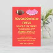 Touchdowns of Tutus Geslacht Reveal Feest Kaart (Staand voorkant)