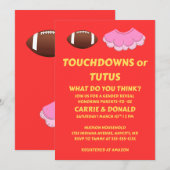 Touchdowns of Tutus Geslacht Reveal Feest Kaart (Voorkant / Achterkant)