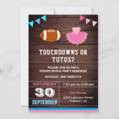 Touchdowns of Tutus Geslacht Reveal Feest Kaart (Voorkant)