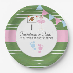 Touchdowns of Tutus Geslacht Reveal Feest Papieren Bordje