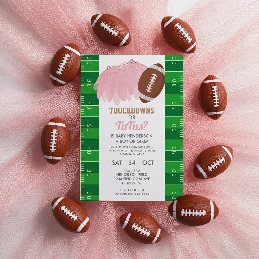 Touchdowns of Tutus Geslacht Reveal Uitnodiging