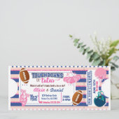 Touchdowns of Tutus Invitation - blauw of roze Kaart (Staand voorkant)