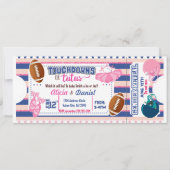 Touchdowns of Tutus Invitation - blauw of roze Kaart (Voorkant)