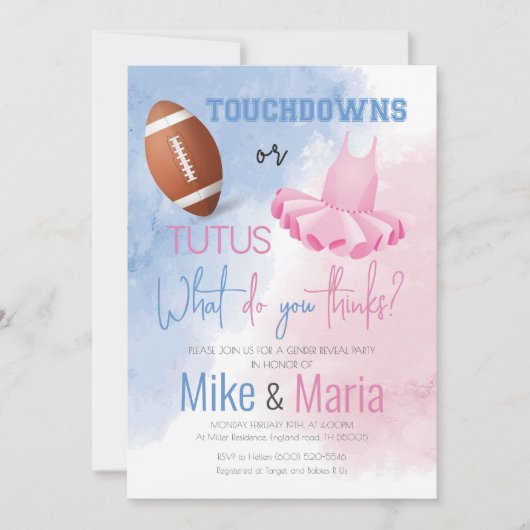 Touchdowns of tutus kaart (Voorkant)