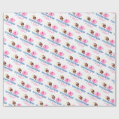 Touchdowns of Tutus Pink Blue Gender Reopenbaarmak Cadeaupapier (Vlak)