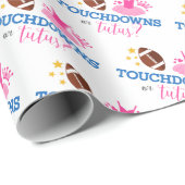 Touchdowns of Tutus Pink Blue Gender Reopenbaarmak Cadeaupapier (Rol Hoek)