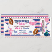 Touchdowns of Tutus uitnodiging - luierloterij (Voorkant / Achterkant)