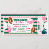 Touchdowns of Tutus uitnodiging - luierloterij (Voorkant / Achterkant)