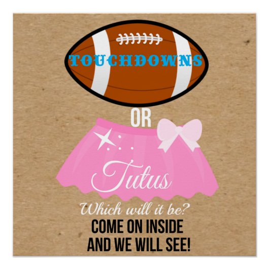 Touchdowns of tutus wat 20x20 welkom zal zijn poster (Voorkant)