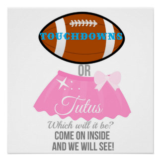 Touchdowns of tutus wat 20x20 welkom zal zijn poster
