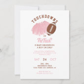 Touchdowns or Tutus Football Gender Reveal Kaart (Voorkant)