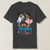 Touchdowns or Tutus Gender Reveal Party T-shirt (Design voorkant)