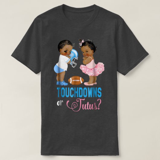Touchdowns or Tutus Gender Reveal Party T-shirt (Design voorkant)