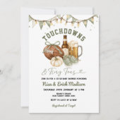 Touchdowns & Tiny Toes Voetbal Baby Shower Kaart (Voorkant)