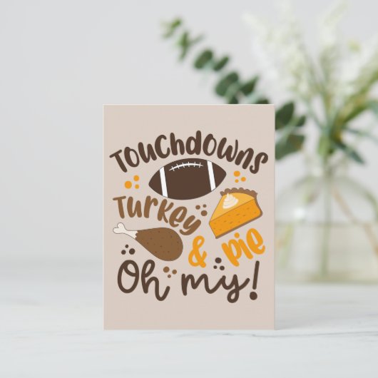 Touchdowns Turkije & Pie | Oh, mijn Briefkaart (Staand voorkant)