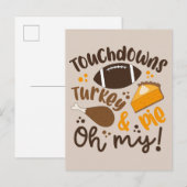 Touchdowns Turkije & Pie | Oh, mijn Briefkaart (Voorkant / Achterkant)